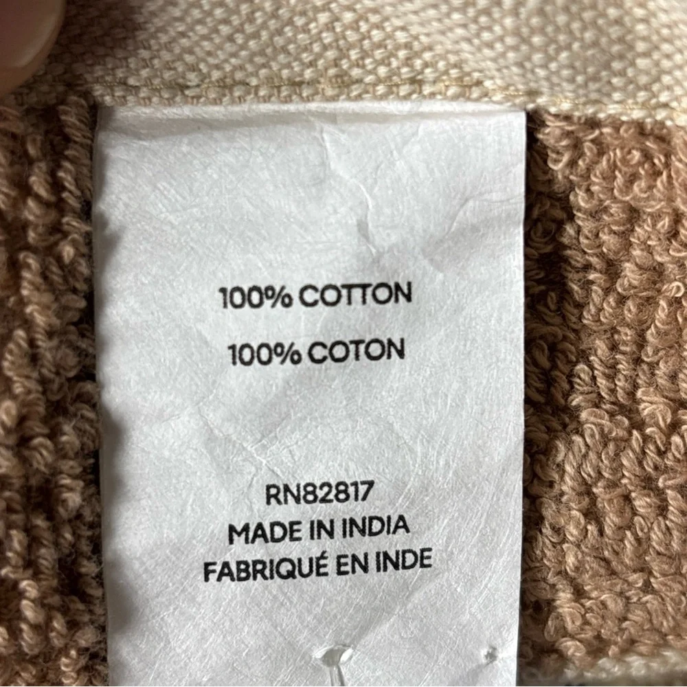 Lacoste Tan and Cream Bath Towel